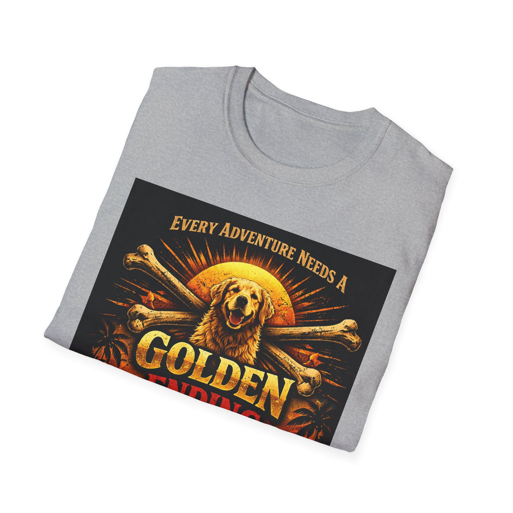 Golden Retriever T-Shirt — "Every Adventure Needs a Golden Ending" Dog Lover Tee