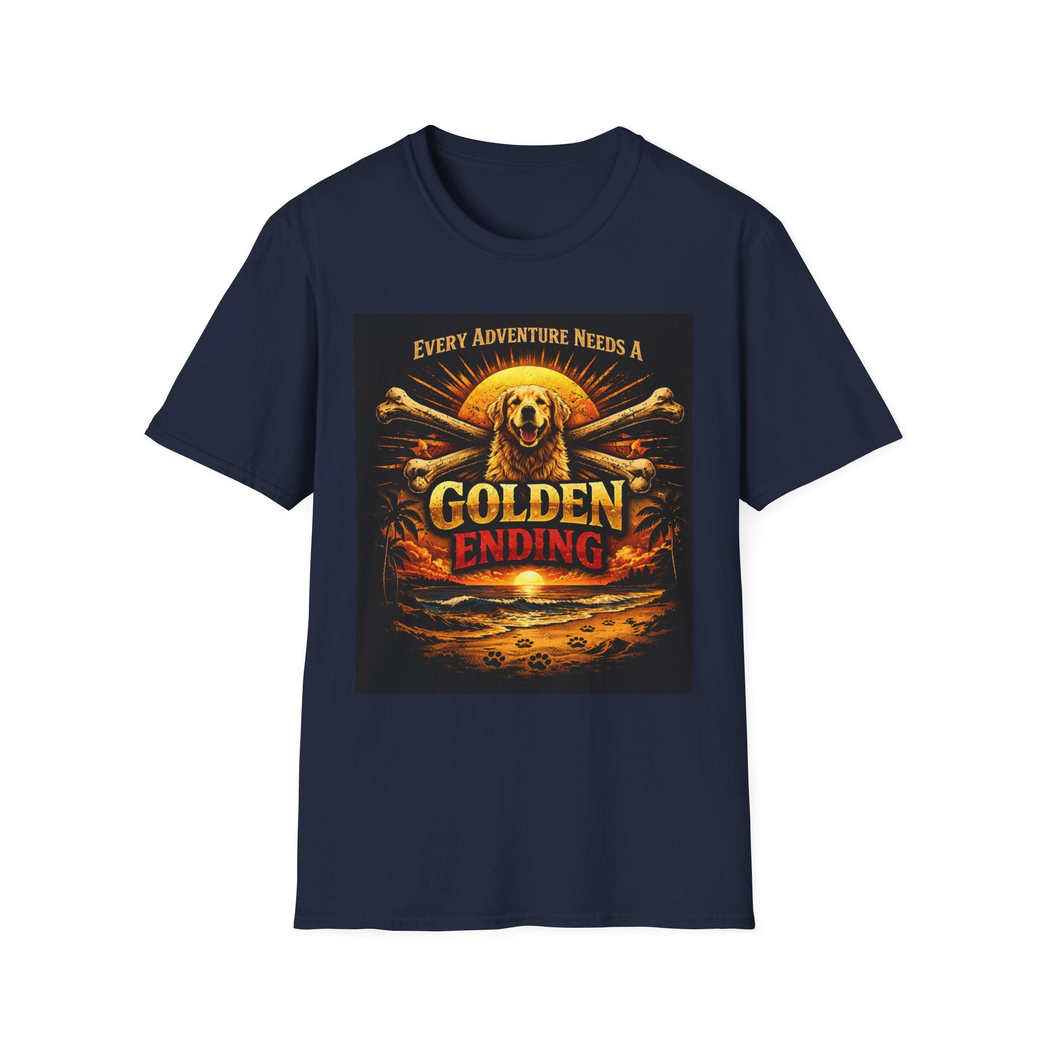 Golden Retriever T-Shirt — "Every Adventure Needs a Golden Ending" Dog Lover Tee