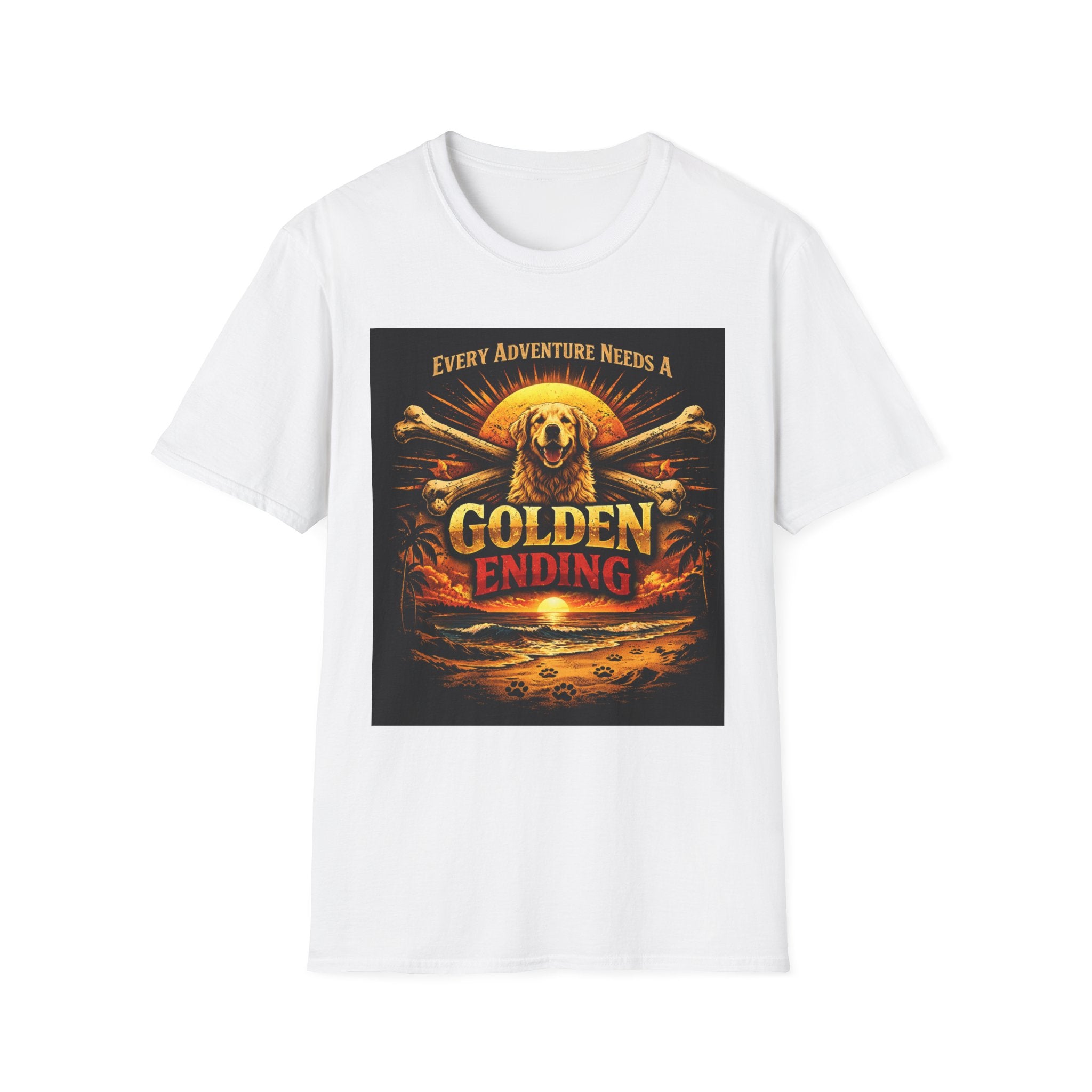Golden Retriever T-Shirt — "Every Adventure Needs a Golden Ending" Dog Lover Tee