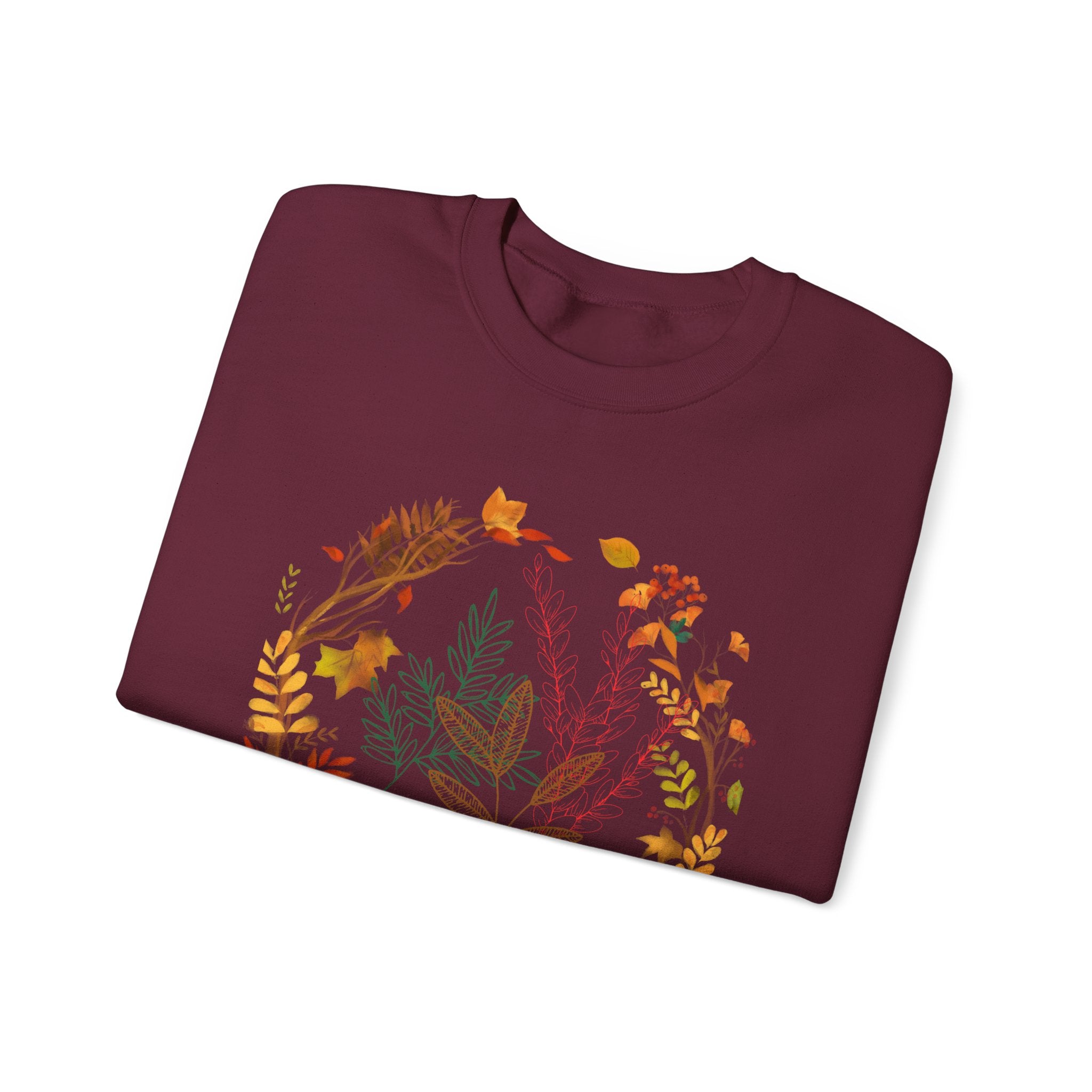 Autumn Floral Wreath Sweatshirt-Sweatshirt-Everwave Co Apparel