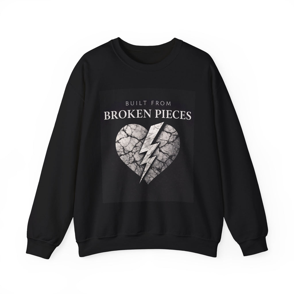 Broken Pieces Heart Crewneck Sweatshirt-Sweatshirt-Everwave Co Apparel
