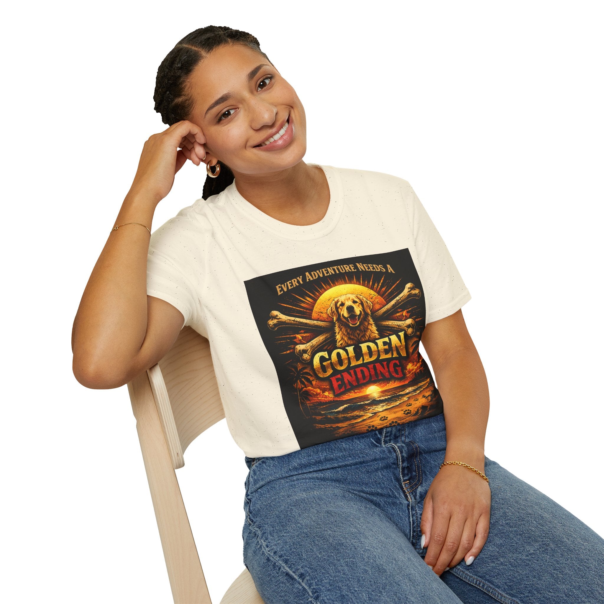 Golden Retriever T-Shirt — "Every Adventure Needs a Golden Ending" Dog Lover Tee