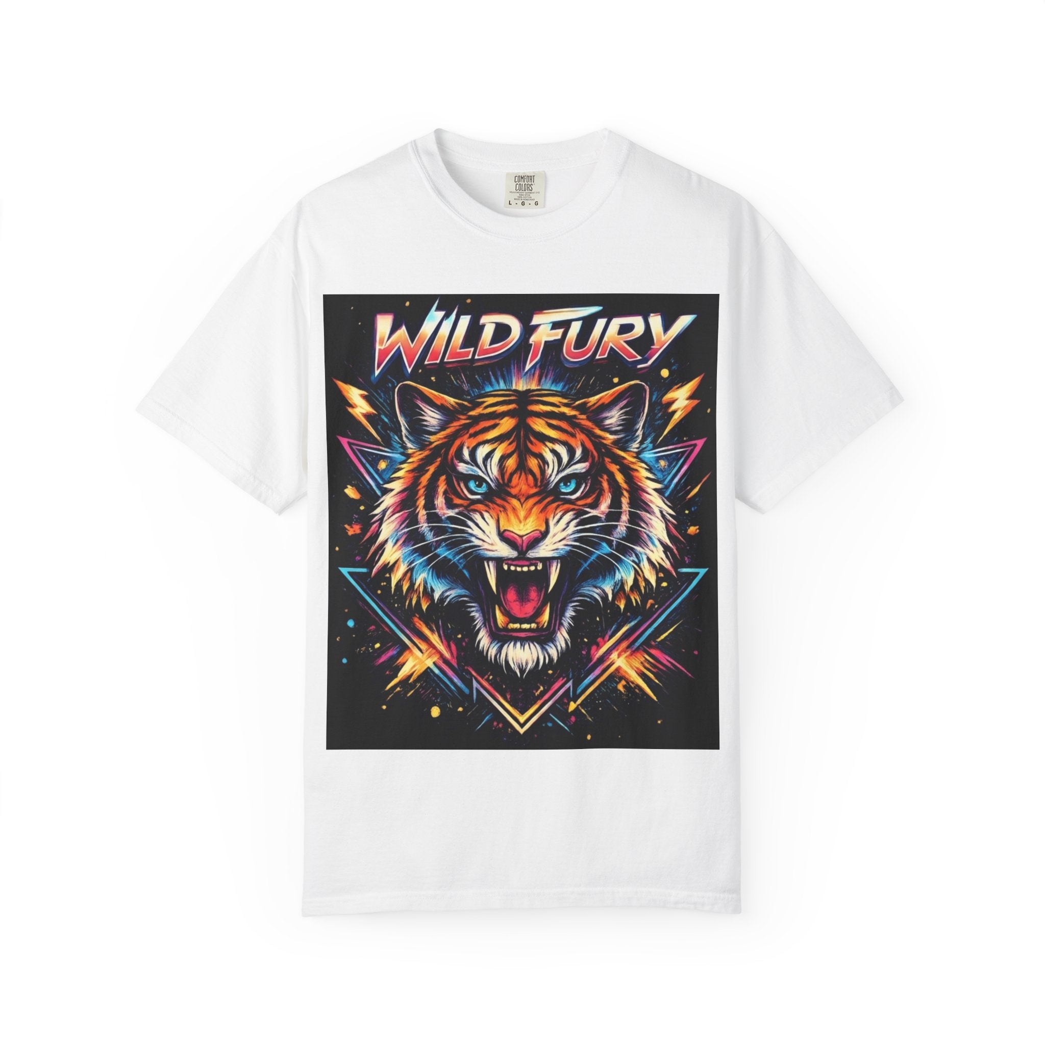 Wild Fury Tiger Vintage Neon Graphic T-Shirt-T-Shirt-Everwave Co Apparel