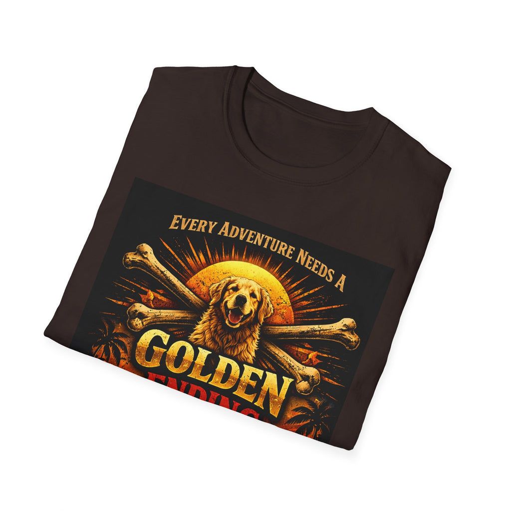 Golden Retriever T-Shirt — "Every Adventure Needs a Golden Ending" Dog Lover Tee
