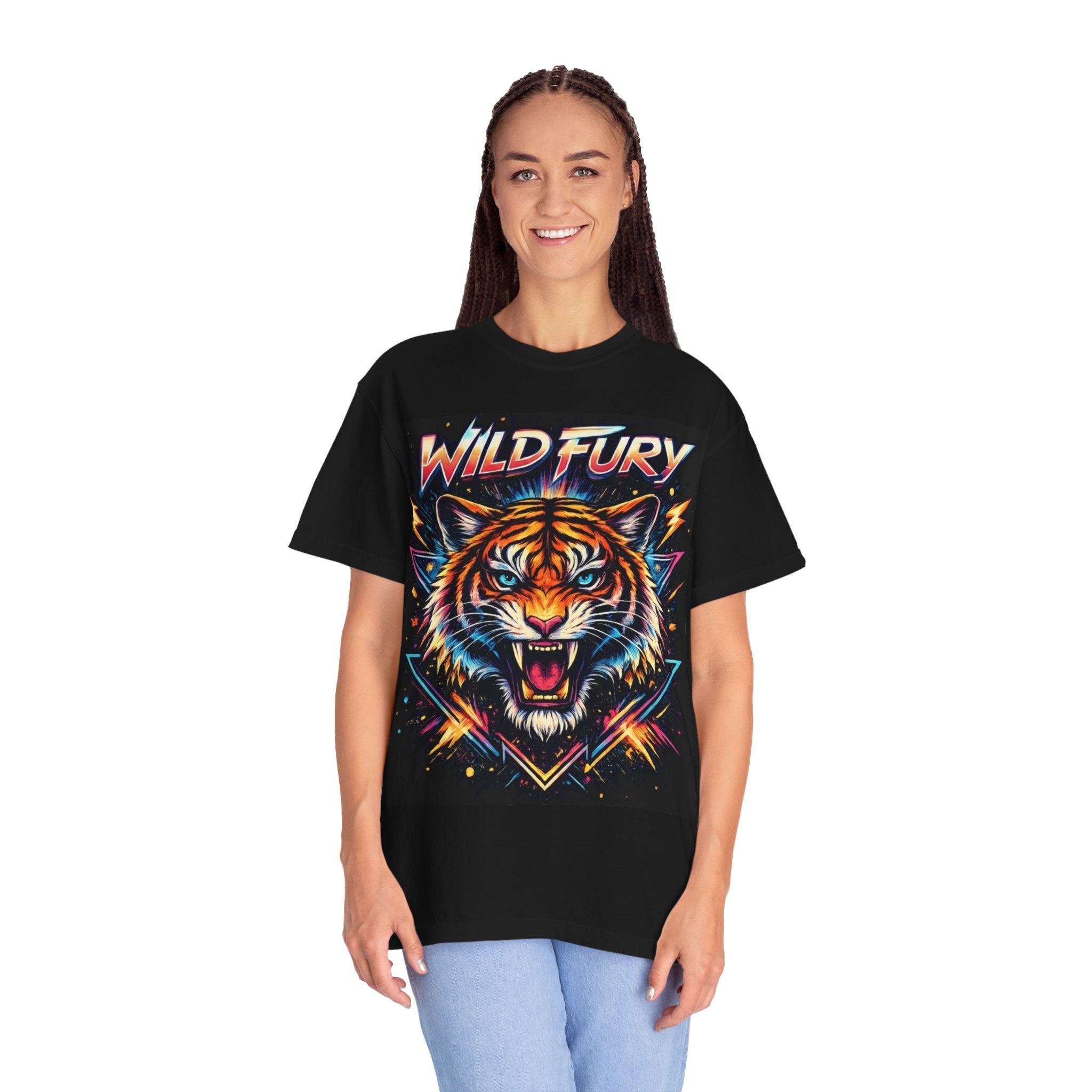 Wild Fury Tiger Vintage Neon Graphic T-Shirt