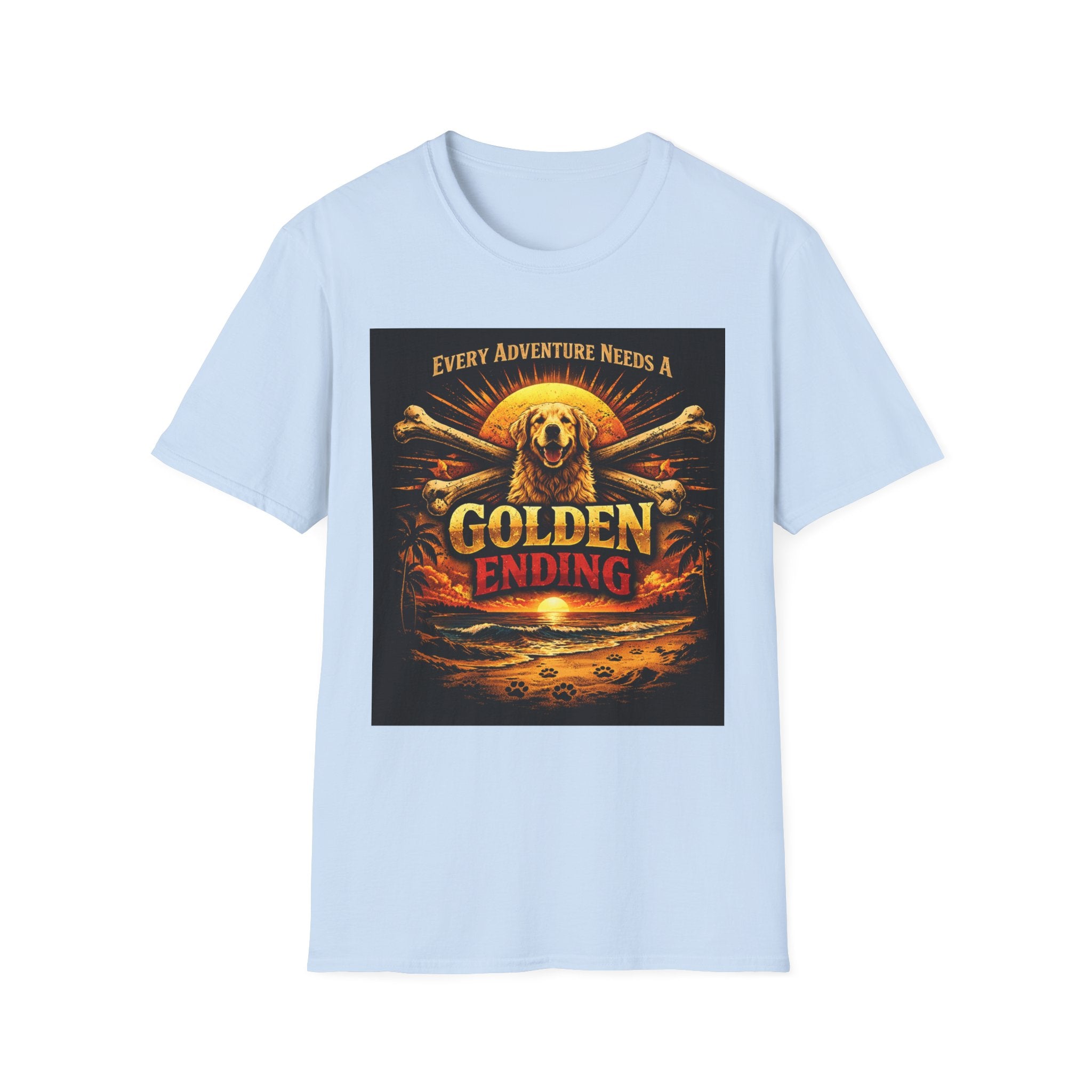 Golden Retriever T-Shirt — "Every Adventure Needs a Golden Ending" Dog Lover Tee