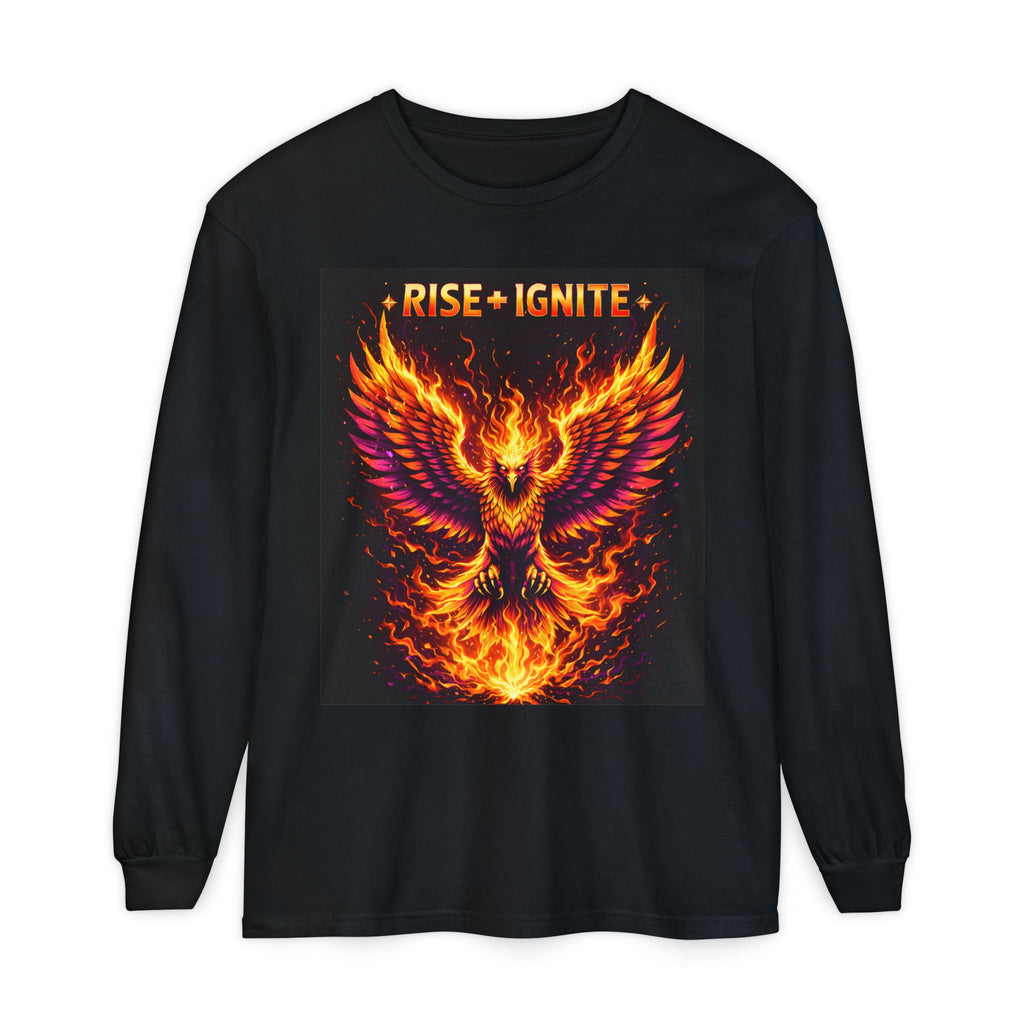Rise & Ignite Phoenix Long Sleeve Tee-Long-sleeve-Everwave Co Apparel