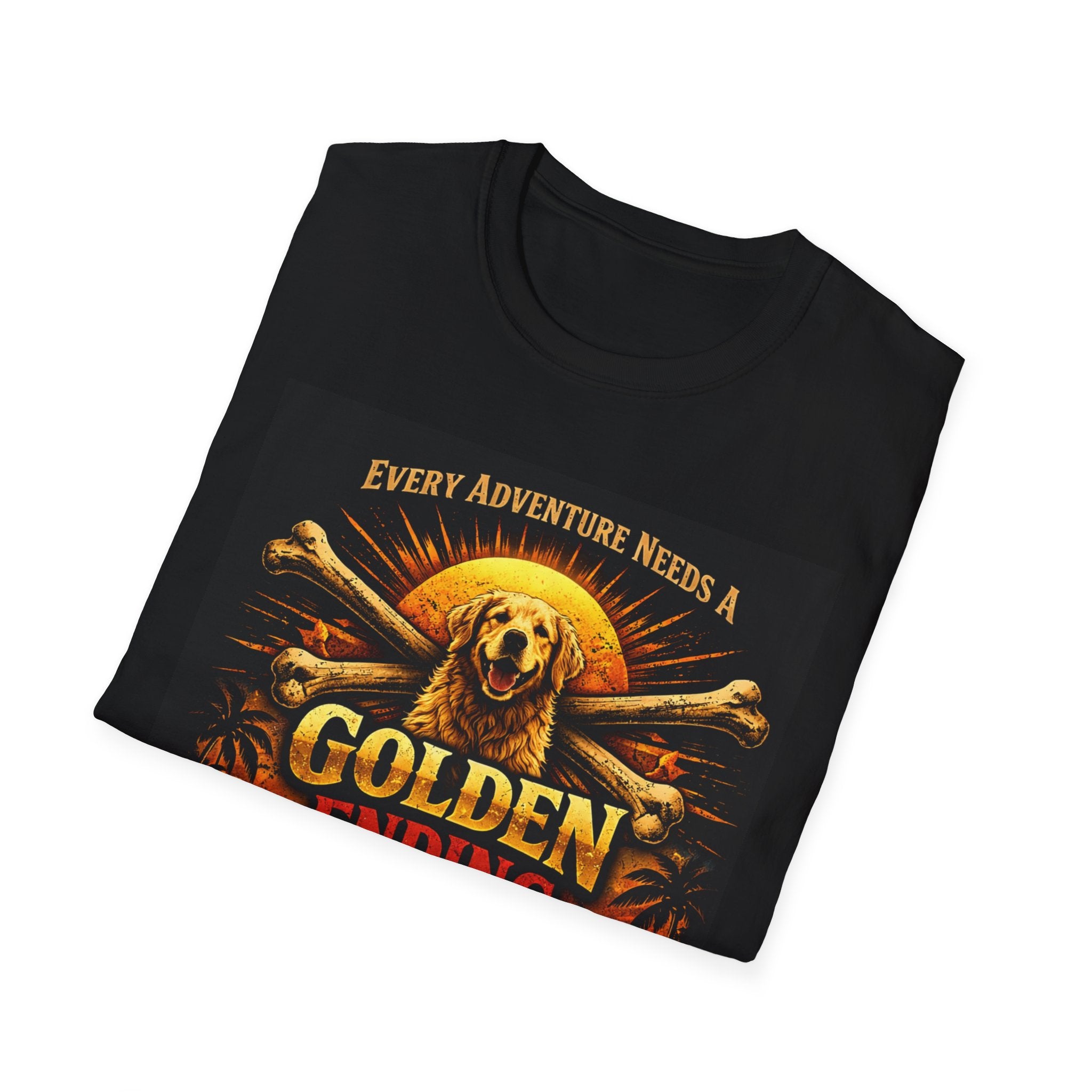Golden Retriever T-Shirt — "Every Adventure Needs a Golden Ending" Dog Lover Tee