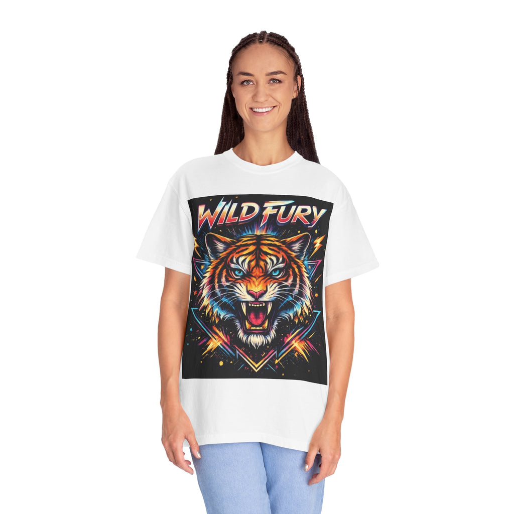 Wild Fury Tiger Vintage Neon Graphic T-Shirt-T-Shirt-Everwave Co Apparel