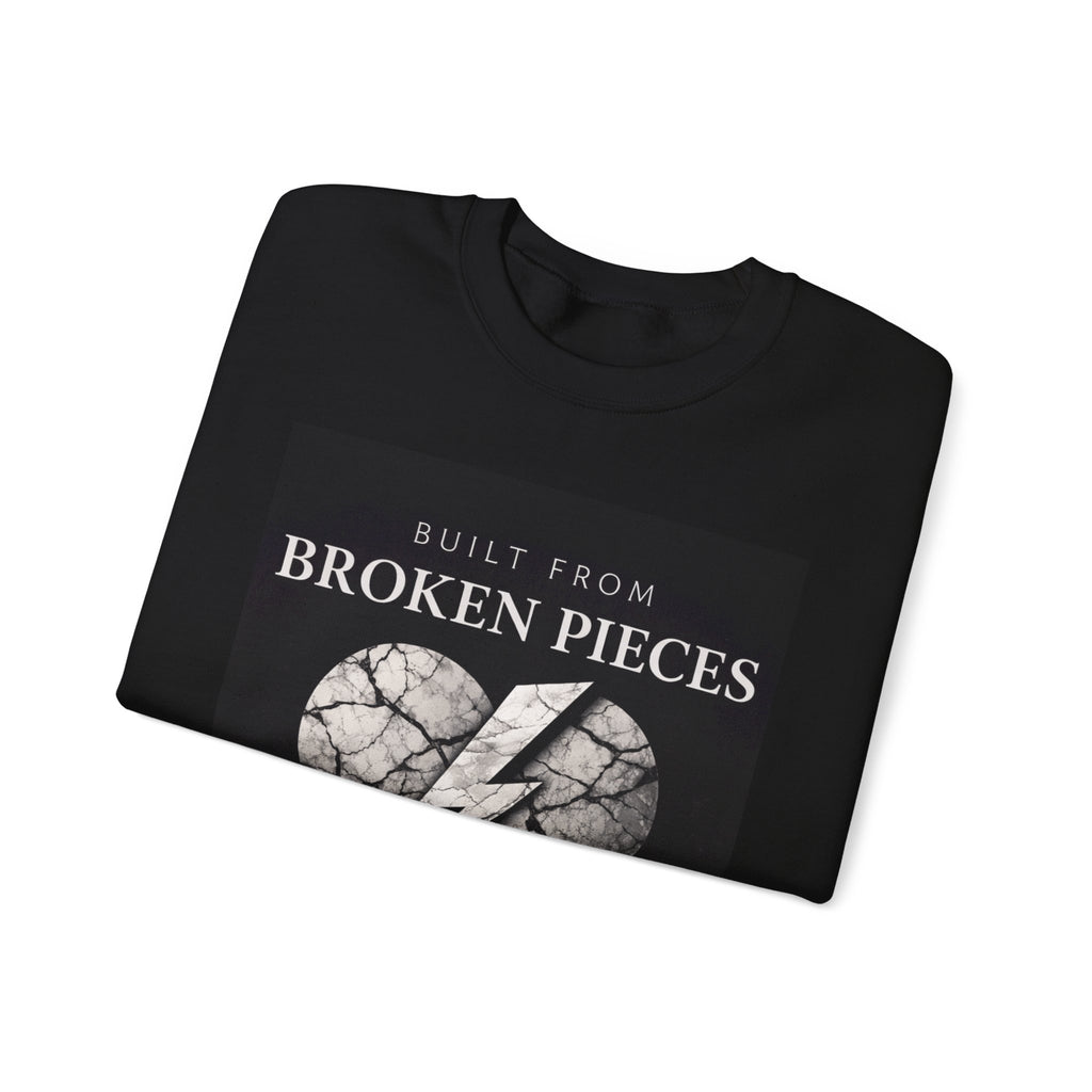 Broken Pieces Heart Crewneck Sweatshirt-Sweatshirt-Everwave Co Apparel