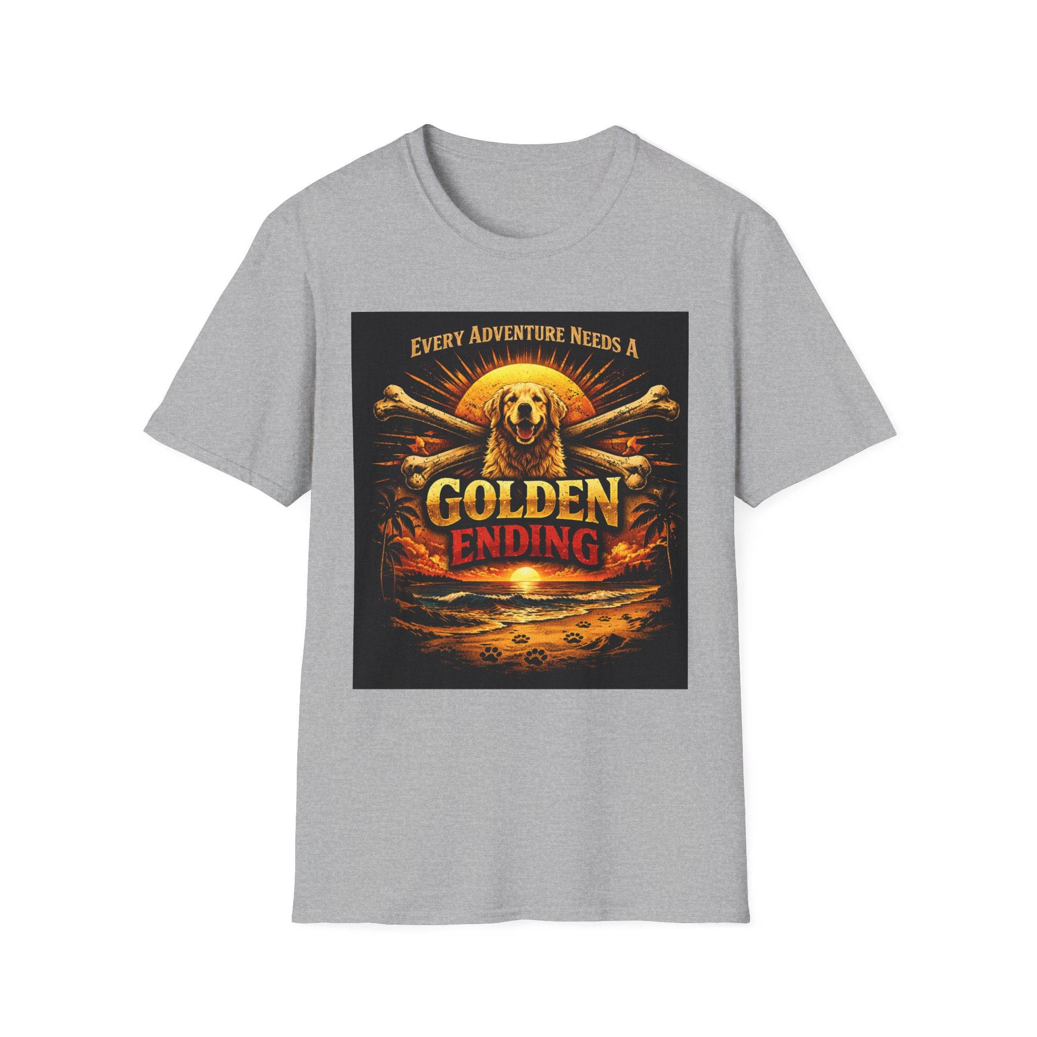 Golden Retriever T-Shirt — "Every Adventure Needs a Golden Ending" Dog Lover Tee