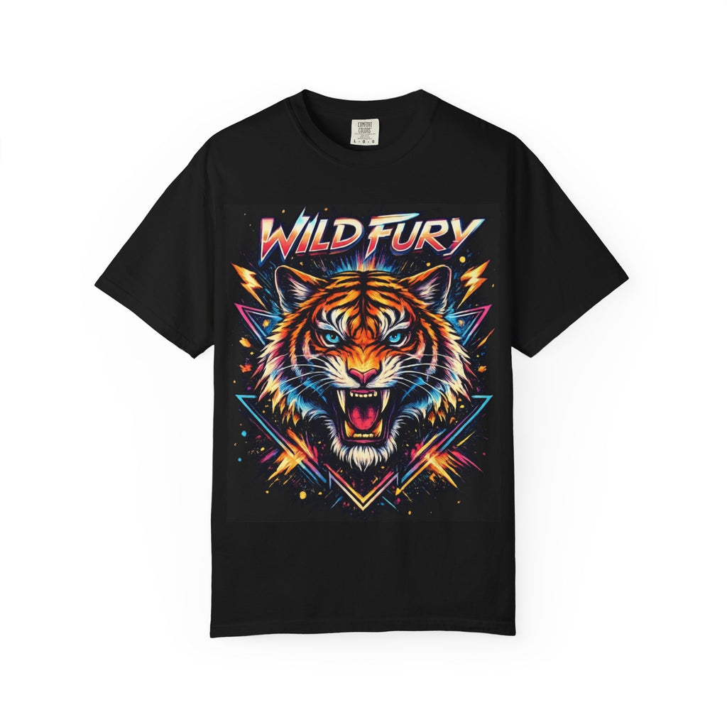 Wild Fury Tiger Vintage Neon Graphic T-Shirt-T-Shirt-Everwave Co Apparel