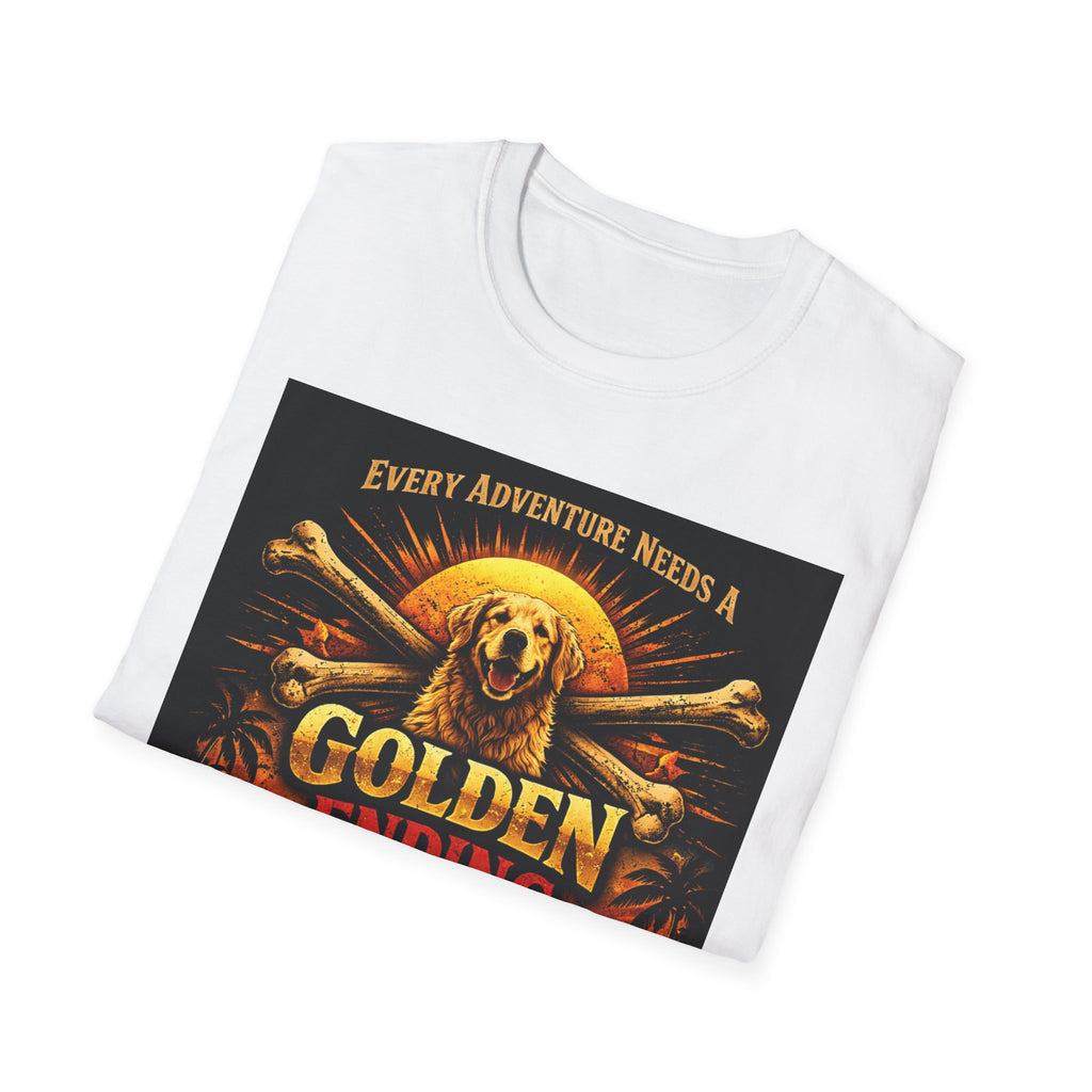 Golden Retriever T-Shirt — "Every Adventure Needs a Golden Ending" Dog Lover Tee